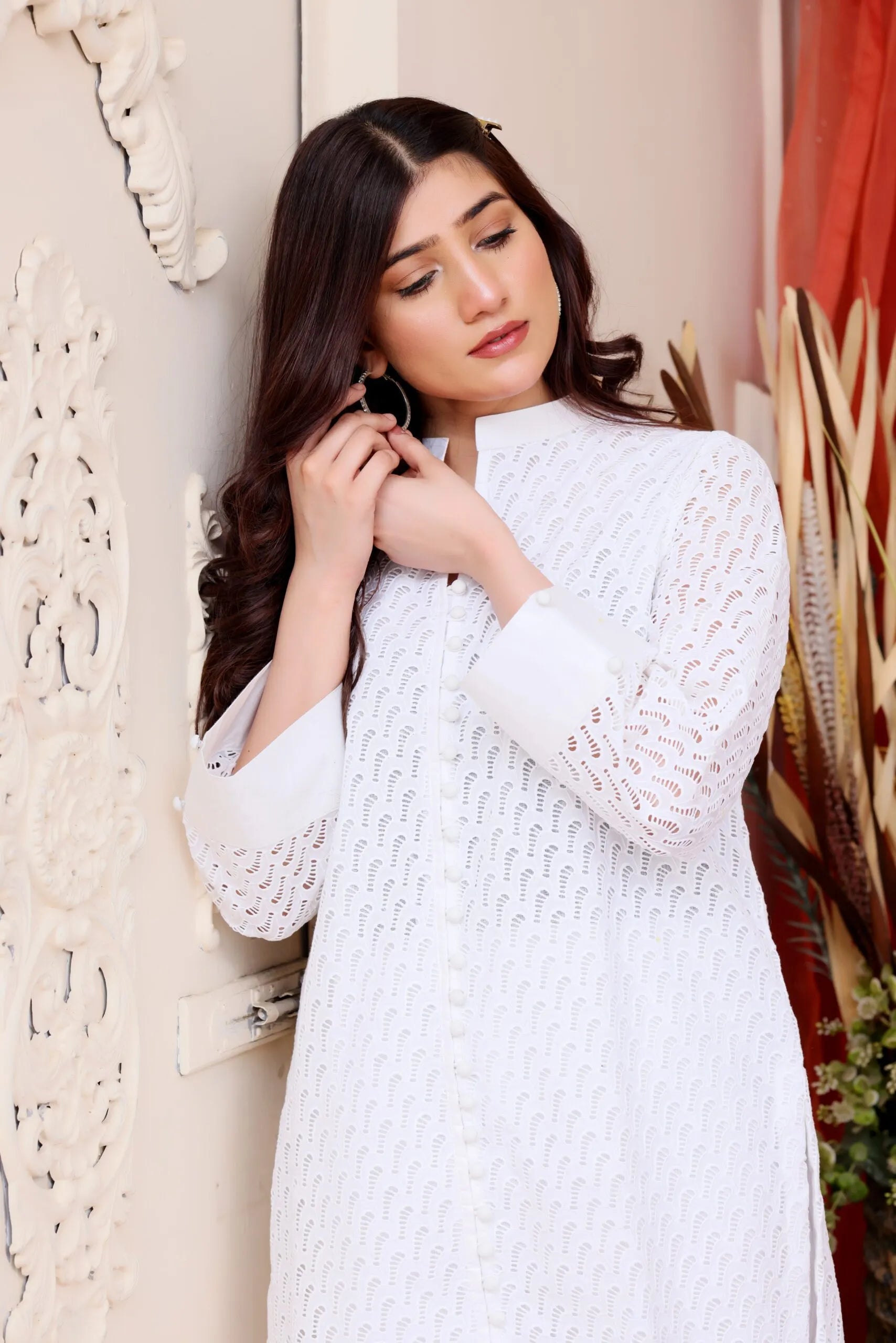 Embroidered White Co-ord Set