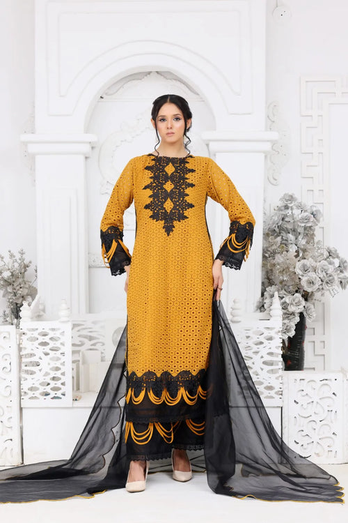 Amber Bloom Chikankari Dress